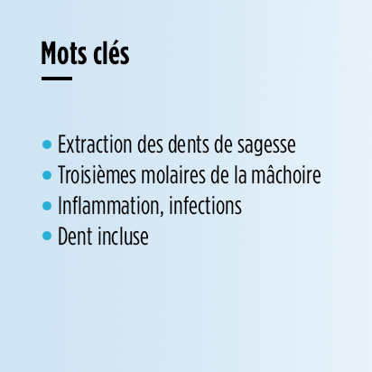 Dents de sagesse. CMF, chirurgie maxillofaciale.